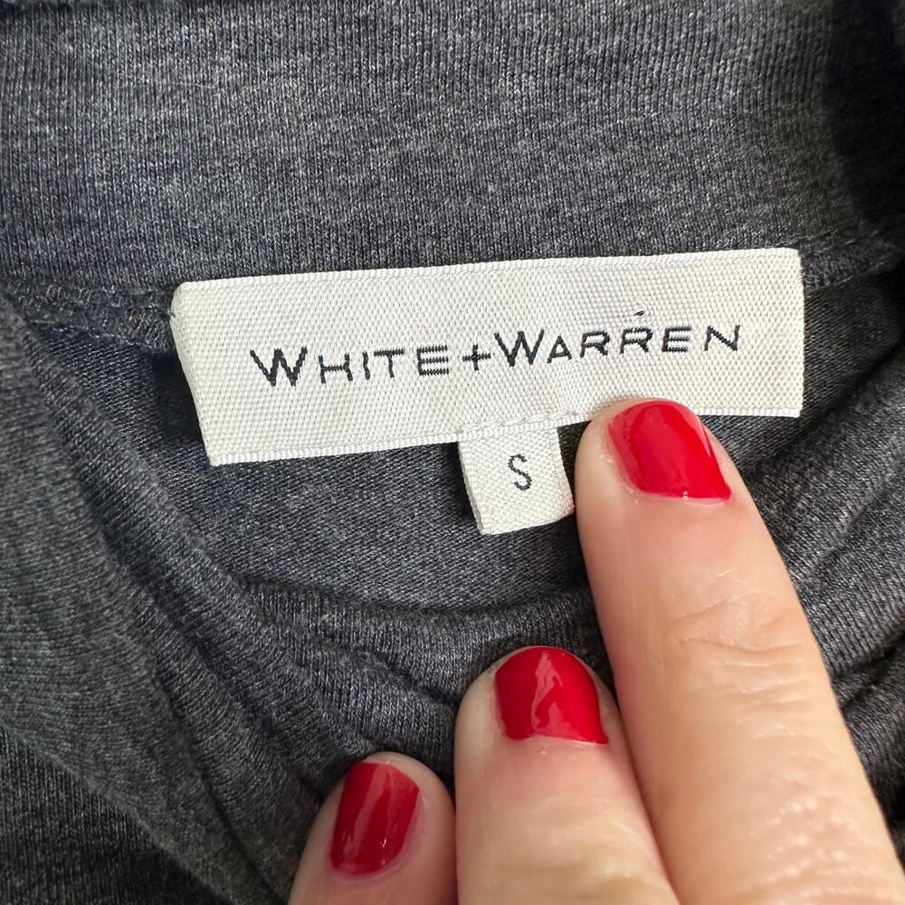 White + Warren Turtleneck in Charcoal Heather Size Small - Picture 3 of 8